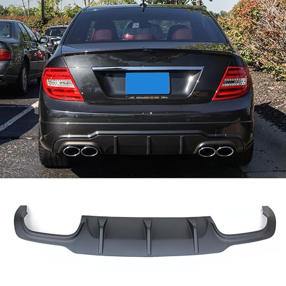 W204 Diffuser, Dongsai Plastic Rear Bumper Lip Quad Diffuser for
