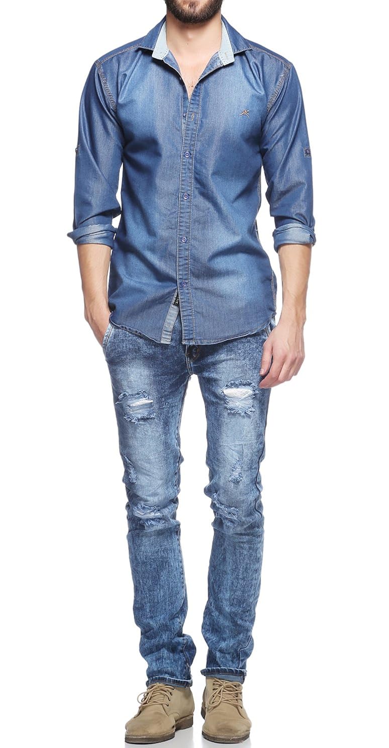 lafantar men's denim shirt
