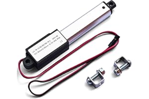 VQP Mini Linear Actuator 12V Stroke Length: 2inch, 4.3LBS Force, 2inch/s Speed, Linear Motion Actuator with Brackets for Home Automation, Free Halt