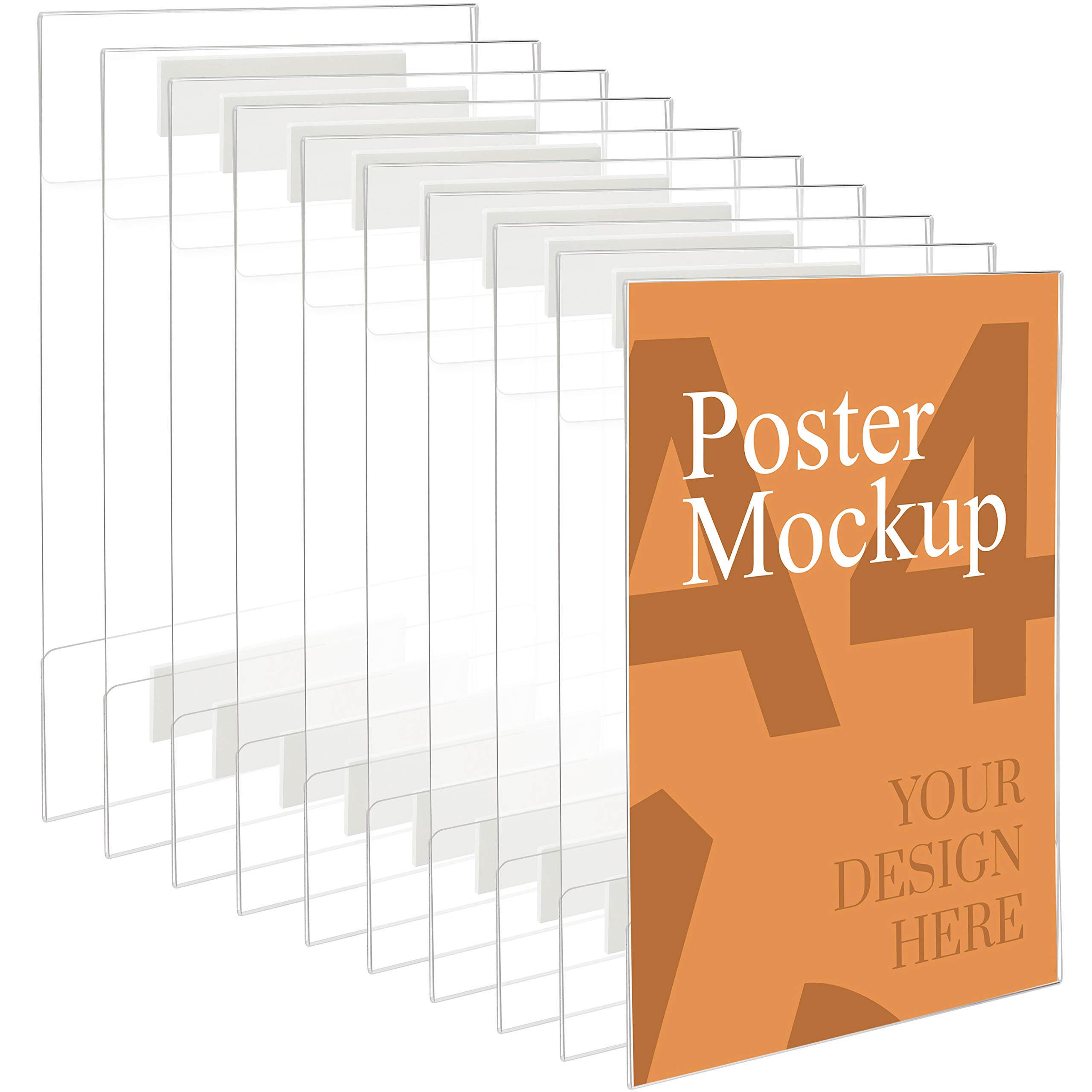 Download Kurtzy A4 Adhesive Wall Poster Holders 10 Pack Universal Wall Mounts Crack Scratch Resistant Clear