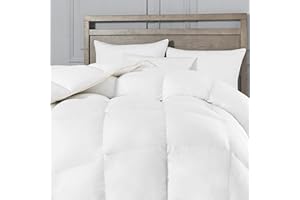 KAKABELL Goose Down Feather Comforter Twin Size Quilted White Duvet Insert Noiseless Ultra Soft and Cozy Comforter Baffle Box Design Bed Insert with Corner Tabs-68"x90"