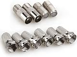 JEEUE F Plug Connectors Waterproof RG6 Coax Cable 6 Pack Silver view 2