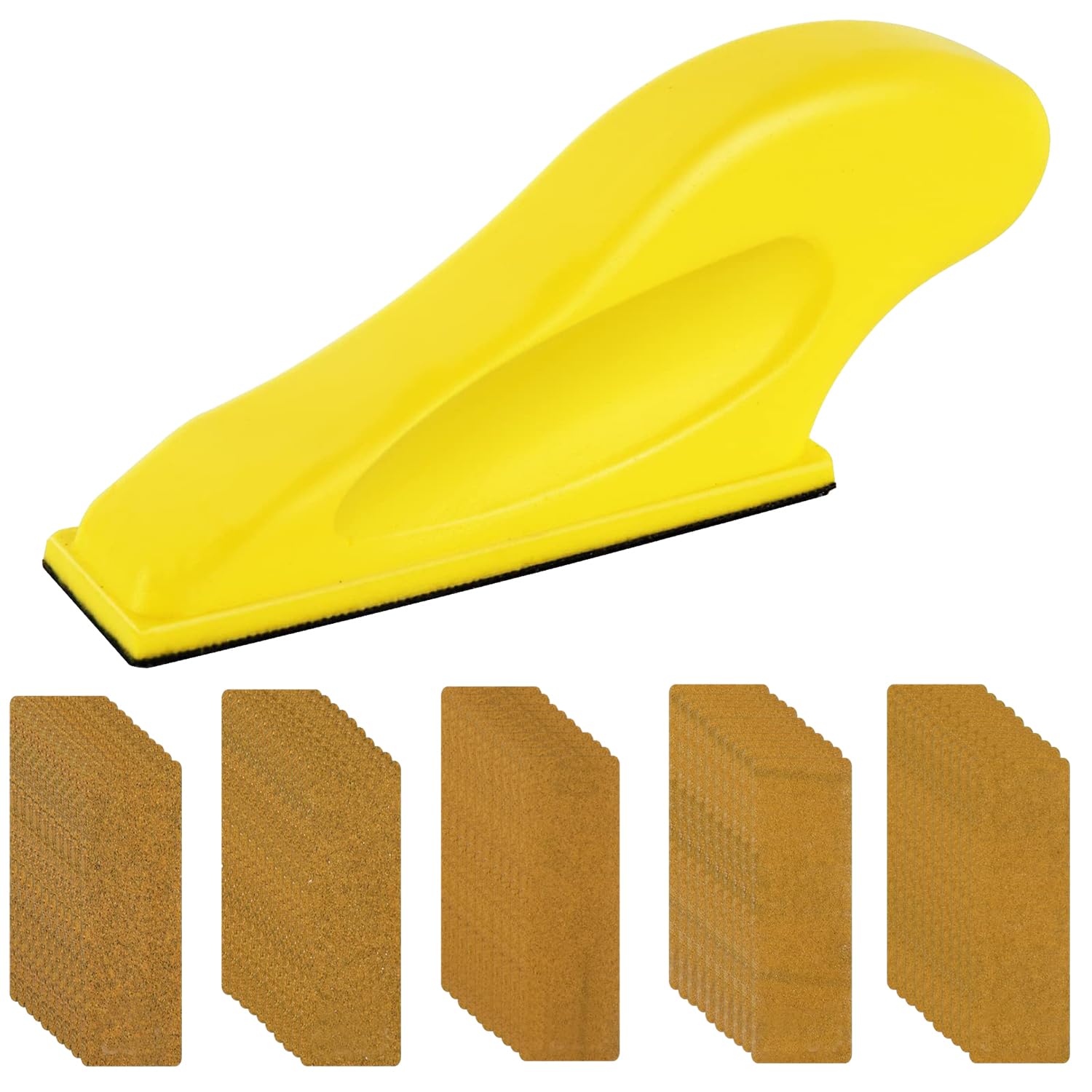 MEMOFYND 1 Piece Micro Sander, 50 Sandpaper Sheets, Yellow, RM Model, Manual, Fine Grit 80, No Accessories, SANDER
