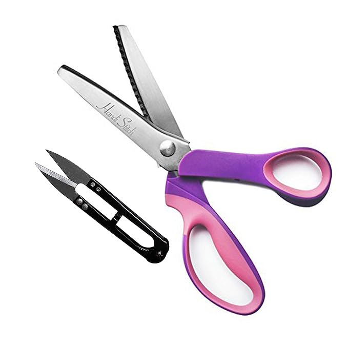Dressmaking Pinking Shears with Snipper ZigZag Scissor Fabric