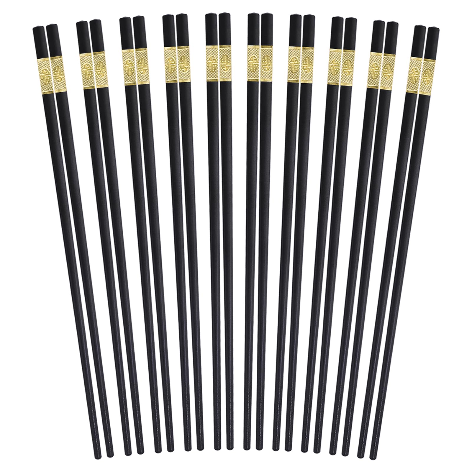 Photo 1 of LNAUJS 10 Pairs Reusable Chopsticks, Chinese Chopsticks, Dishwasher Safe Fiberglass Chopsticks, Non-Slip, Black