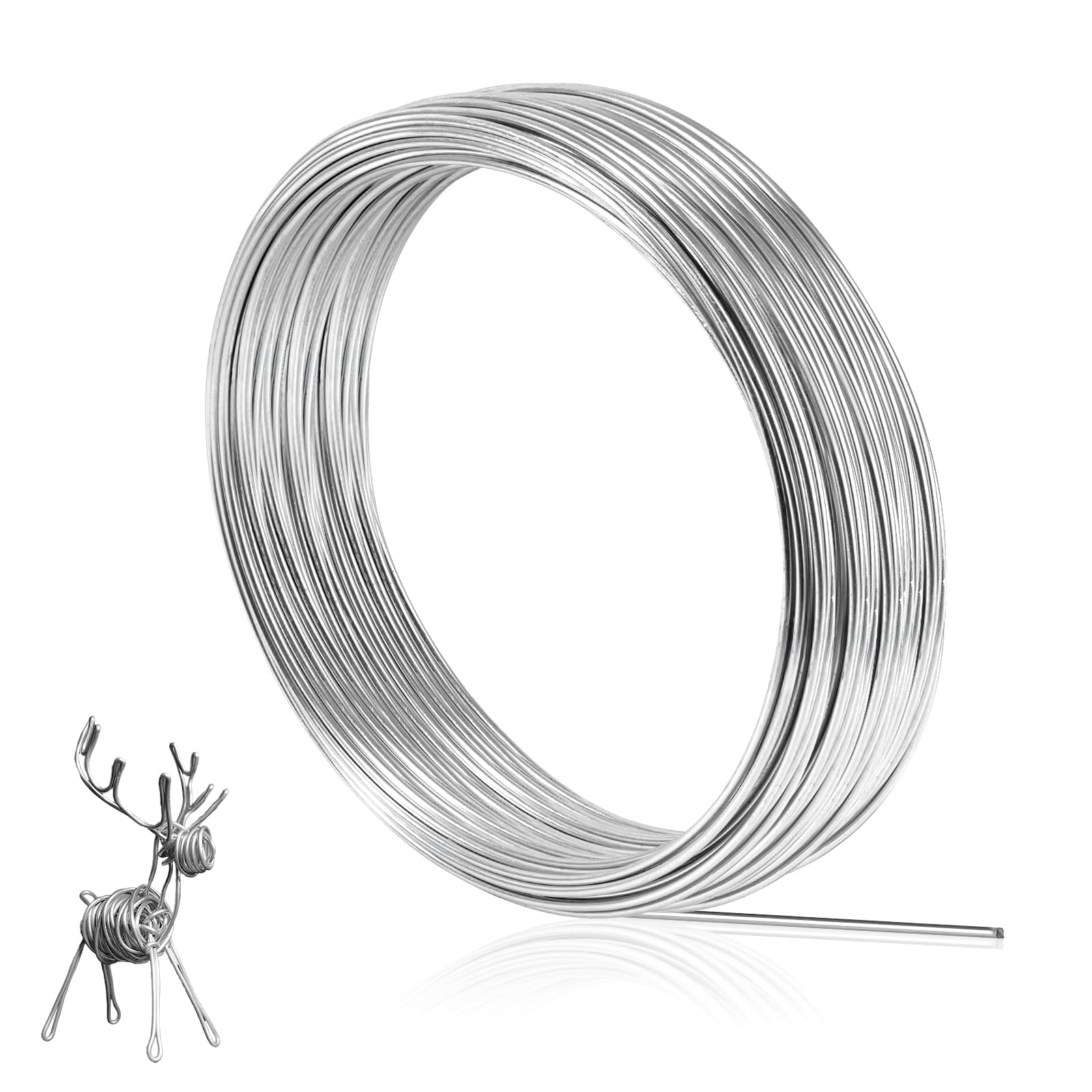 Photo 1 of 9 Gauge Bendable Aluminum Wire, 32.8 Feet Metal Craft Wire for Sculpting, DIY Jewelry Making, Doll Making, Modelling and Bonsai Training (3mm)
