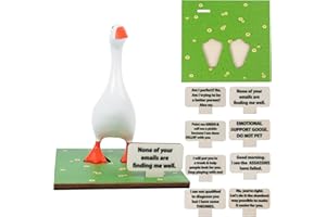 Magnetic Goose Key Holder, 7inch Desk Goose Statue with Wooden Base & Inspirational Sign Kawaii Room Decor Funny Home Office 