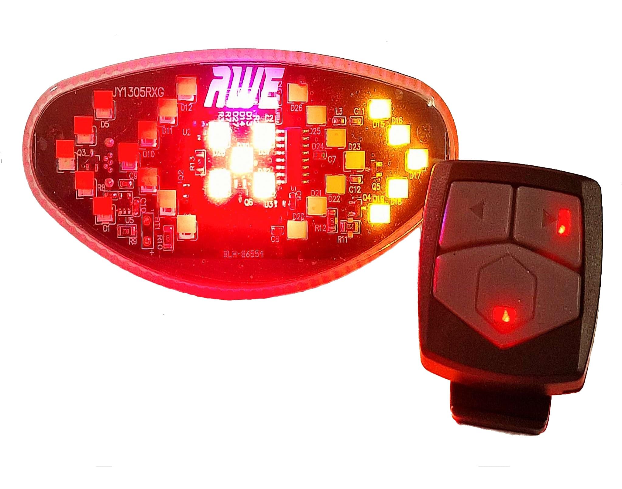 AWE USB Rechargeable WIRELESS INDICATOR Remote Control 29 LED's Bicycle Rear Light