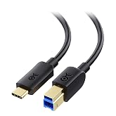Cable Matters USB C to USB B 3.0 Cable, 6.6ft, Black | Type B 3.0 Connector, 5Gbps Data Transfer, USB B to USB C Cable for External Hard Drive, Docking Station, USB Hub