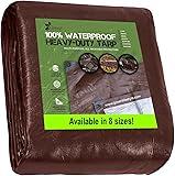 Tarp Cover Brown/Silver Heavy Duty Thick Material