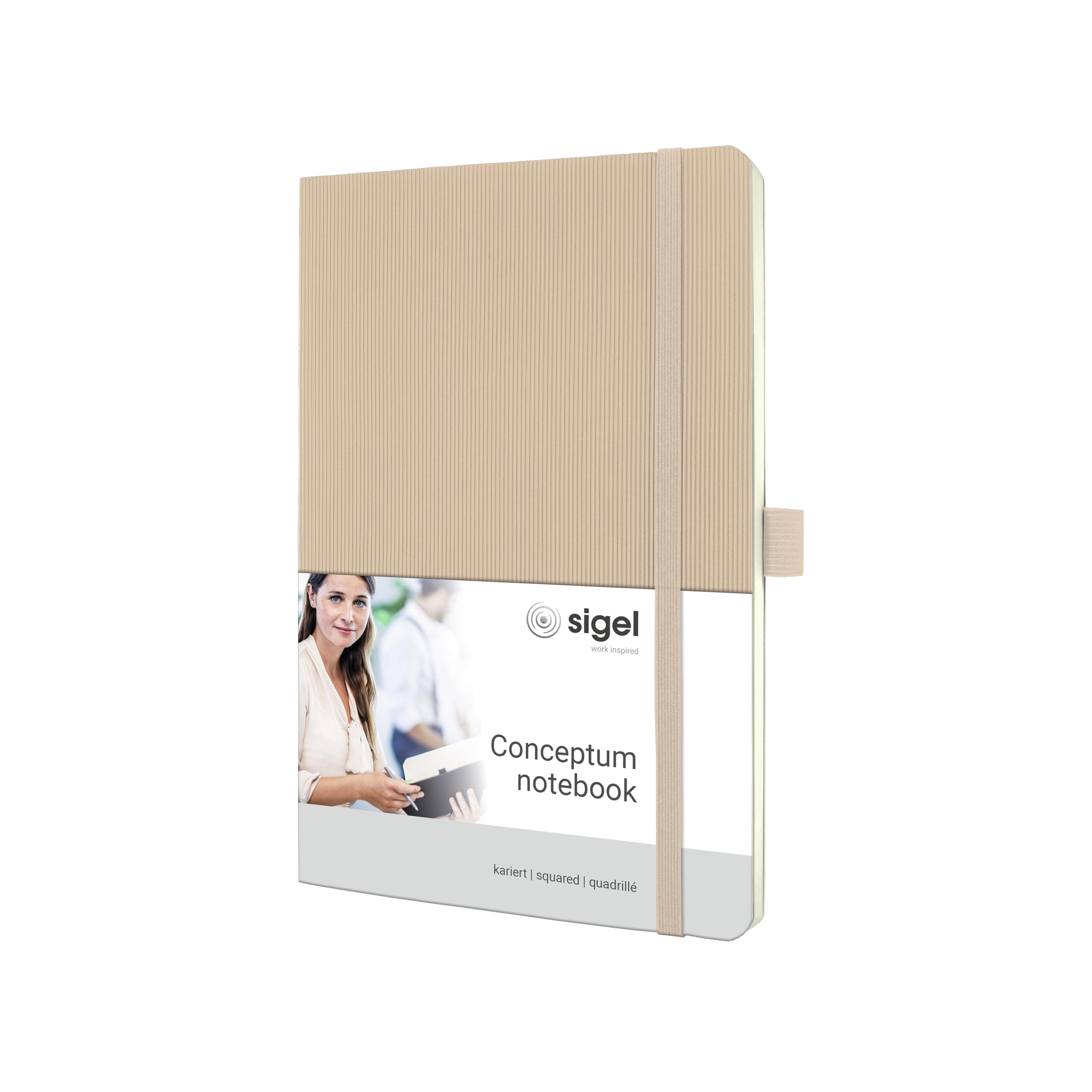 SIGEL CO332 Premium Notebook squaRed, A5, softcover, Beige - Conceptum