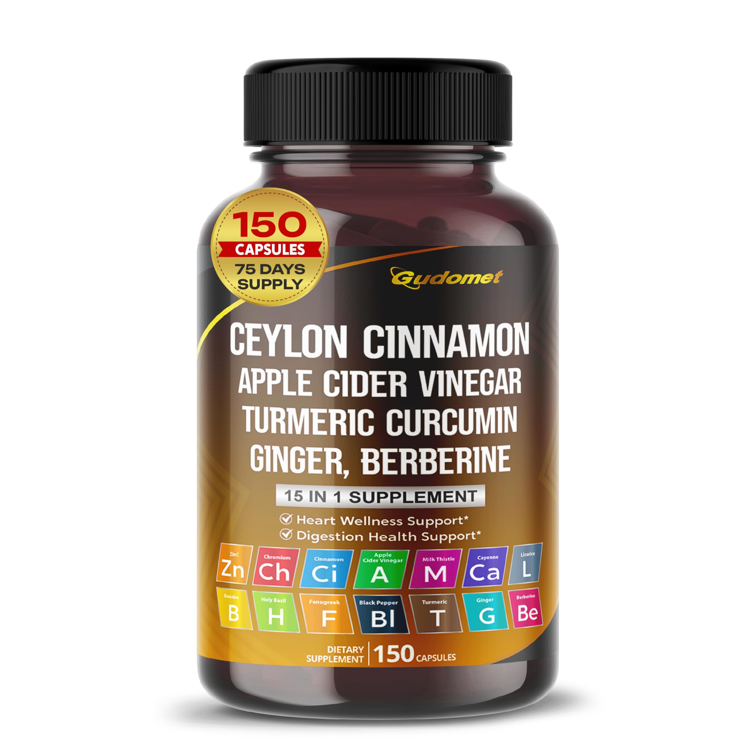 Ceylon Cinnamon Apple Cider Vinegar Turmeric Curcumin Ginger, Berberine