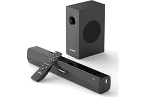 FANSBE DIRECT TV Sound Bar Subwoofer Bluetooth, Home Theater Sound Bar System, TV Speakers Sounds Bars Subwoofer, Hdmi(ARC) OPT COAX AUX USB 2.1ch Home Audio TVs/PC/Projector Treble Bass 3 Modes Remote, Black