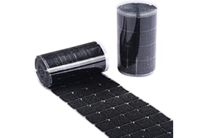 MYUREN Black Self Adhesive Dots 500pcs(250 Pairs) 1" Diameter Square Hook & Loop Dots Taps for School, Office