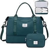 Weekender Bags for Women,Overnight Travel Duffel Bag with Shoes Compartment& Toiletry Bag,Extra Large(Peacock Blue)