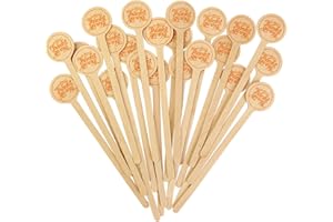 EVYIENEN 100 Pieces Thanksgiving Coffee stir sticks 6 Inch Wooden Round Tip Stirring Stick, Disposable Eco-Friendly Biodegradable Ice Wine Stick for Stirring Coffee Cocktails Milk Honey