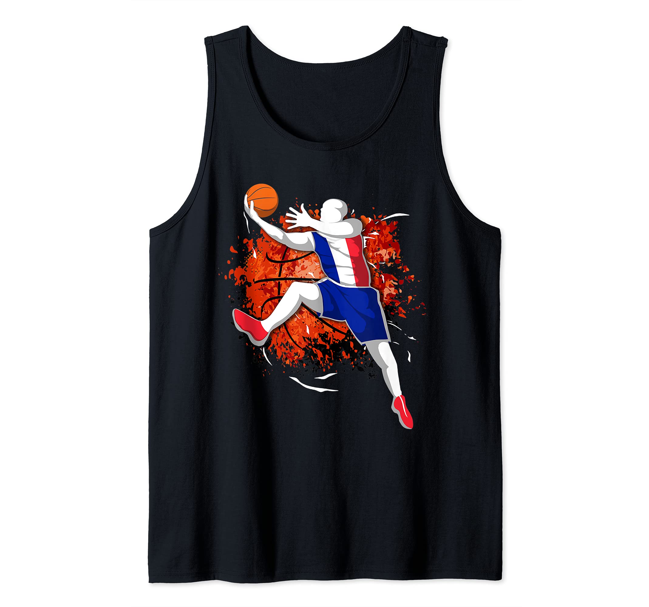 Proud France Basketball Lovers French National Flag Sport Tank Top