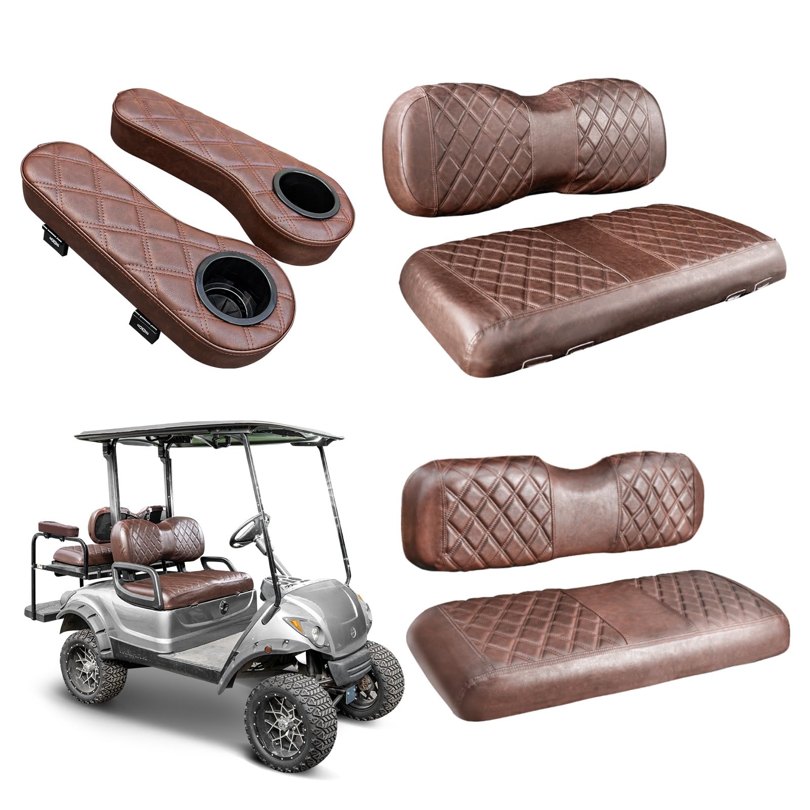 Photo 1 of ***Partial set***
NOKINS Golf Cart Seat Covers for YAMAHA/G29 (Brown&Brown 8438)