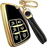for GMC Yukon Key Fob Cover and Leather Keychain