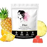 Itiban Feminine pH Balance Gummies, Vaginal Probiotics, Pineapple Gummy for Women, Healthy Odor, Flora and Immune Support, Vegan Hawaiian Pineapple, 60 Count