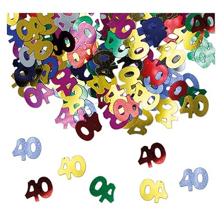 Confetti Coriandoli Da Tavola Sagomati 40 Anni Multicolor Coriandolini Per Decorarioni Addobbo Tavola Per Feste Di Compleanno 15gr