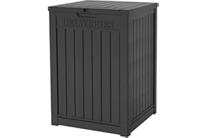 Yardgrace 55 Gallon Resin Package Delivery Box, Lockable, Rust & Moisture Proof Deck Box for Porches, Patios, Indoor & Outdoor, Black