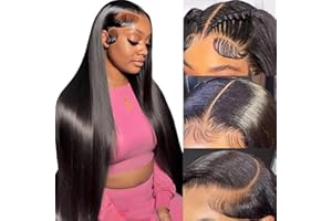 MUNONG 30 Inch 13x6 Lace Front Wigs Human Hair 200 Density Straight HD Lace Front Wigs Pre Plucked Straight Glueless Human Hair 13x6 HD Frontal Human Hair Wig for Women