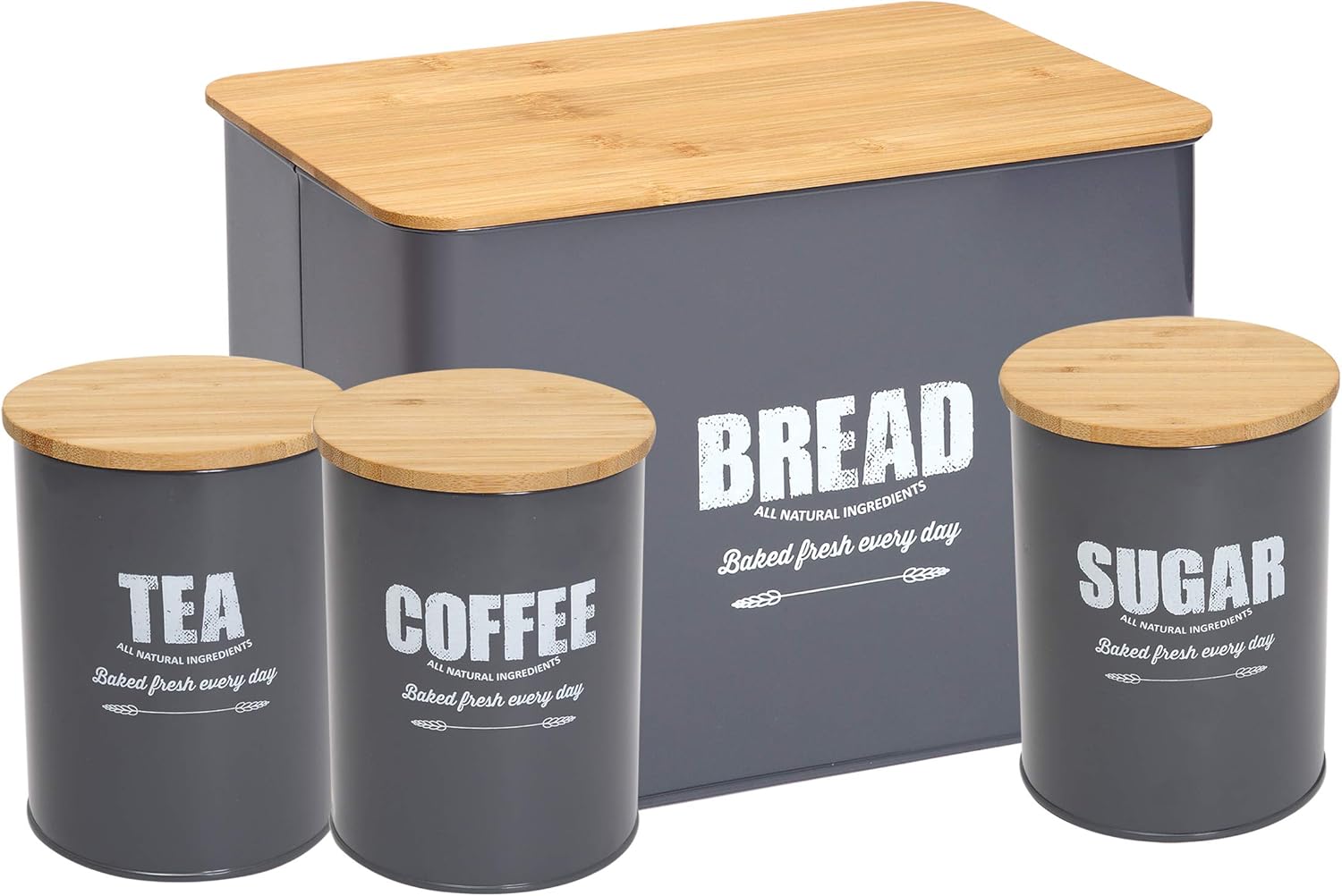 Bread Bin Loaves Storage Canister Tins and 3 Piece Kitchen