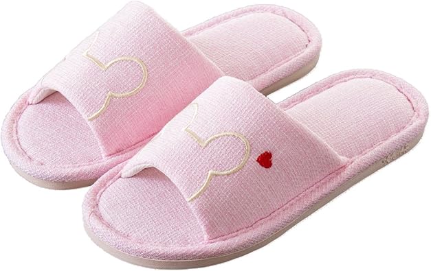 Amazon Keteen スリッパ 春夏 綿麻 おしゃれ 洗える 滑り止め 静音 前開き 厚底 室内履き かわいい ミッキー 家族 恋人たち カップル ルームシューズ 洗濯可 シューズ