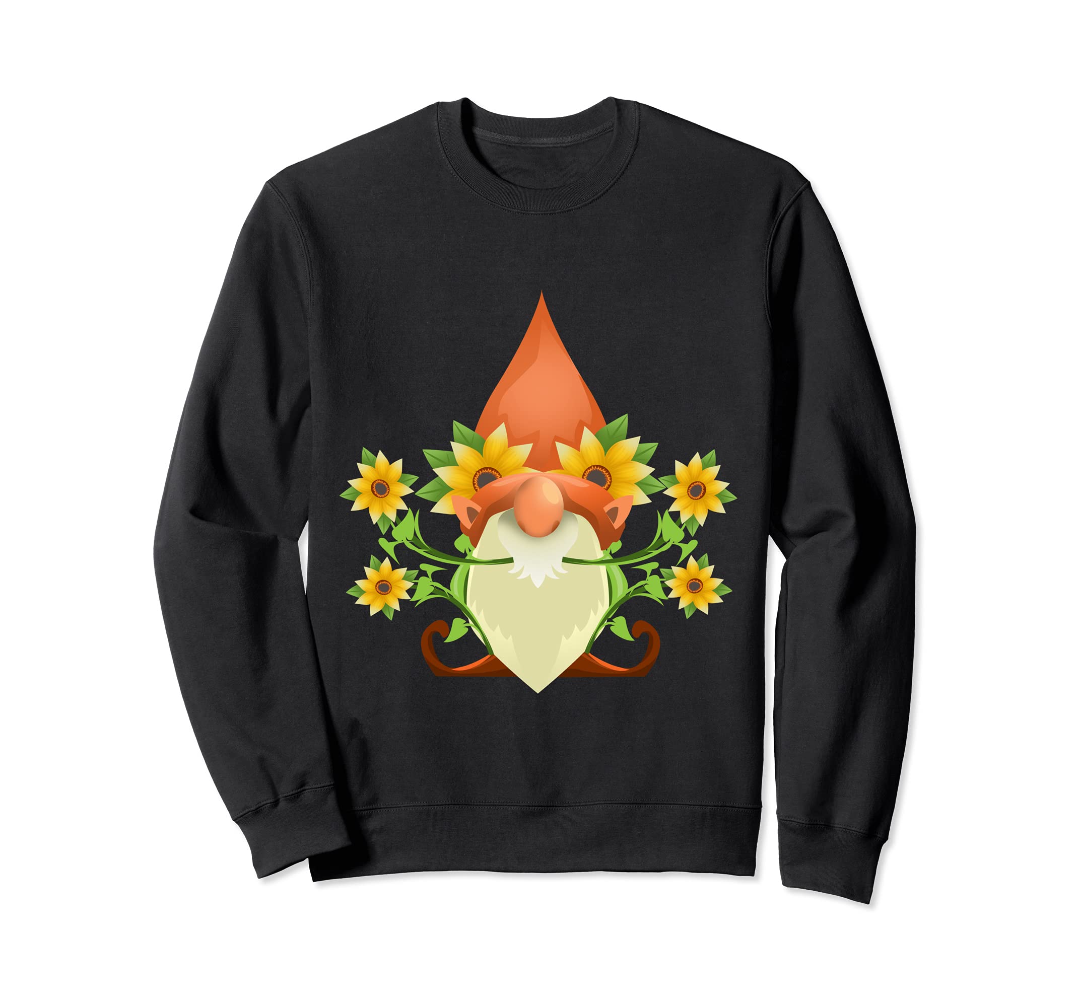 Sunflower Gnome Growing Stem Garden Farmhouse Hippie Style Sweatshirt