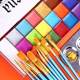 UCANBE Athena Face Body Paint Set 20 Color 10 Brushes Large Pan Halloween view 3