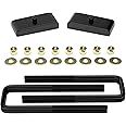 1 Inch Rear Lift Block Compatible With 1999-2023 Silverado 1500 Sierra 1500, 1'' Rear Leveling Lift Kits with Extended Square U-Bolts Raise The Rear of Your Pickup By 1"