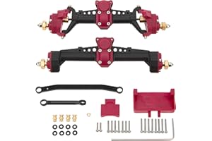 DKKY DKKY RACING DKKY SCX24 Axles Nylon Portal Axles Kit w/C-Hub for Axial SCX24 90081 C10 Jeep 1/24 RC Crawler Upgrades Parts (Red)