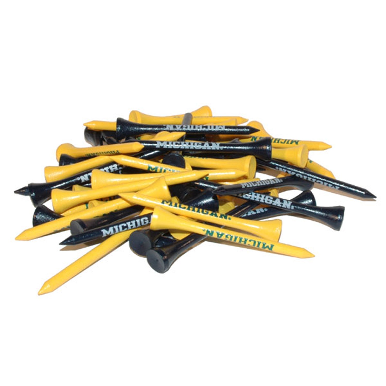 Team Golf NCAA Michigan Wolverines 2-3/4" Golf Tees, 50 Pack, Regulation Size, Multi Team Colors