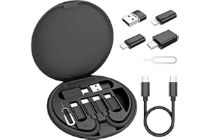 Elebase Multi USB Charger Adapter Kit,Micro USBC Adaptor with 1Ft 100W Charging Cable,Type C to USB 3.0 OTG Converter,USB C to iOS,Portable Box for iPhone 17 Air 16 15 Max Pro,Samsung Galaxy S25 Plus