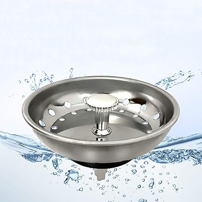 Buy Sink Strainer Stopper Kitchen Sink Drain Plug Sink Basket With Metal Center Knob And Rubber Stopper Replacement For Standard 3 1 2 Inch Drains Online In Indonesia B08ttktkyr