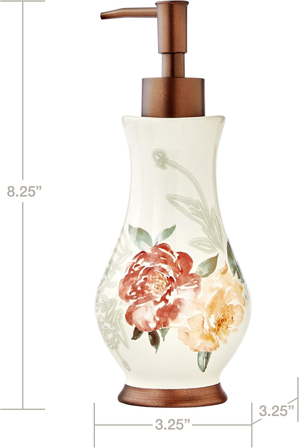 SKL HOME Holland Floral Soap Dispenser, Natural: Home & Kitchen