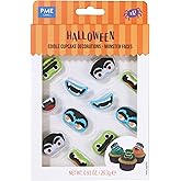 PME Halloween Edible Sugar Decorations - Monster Faces (Set of 12)