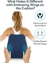Travel Ease Ergonomic Lumbar Support Cushion Memory Foam DarkBlue view 2