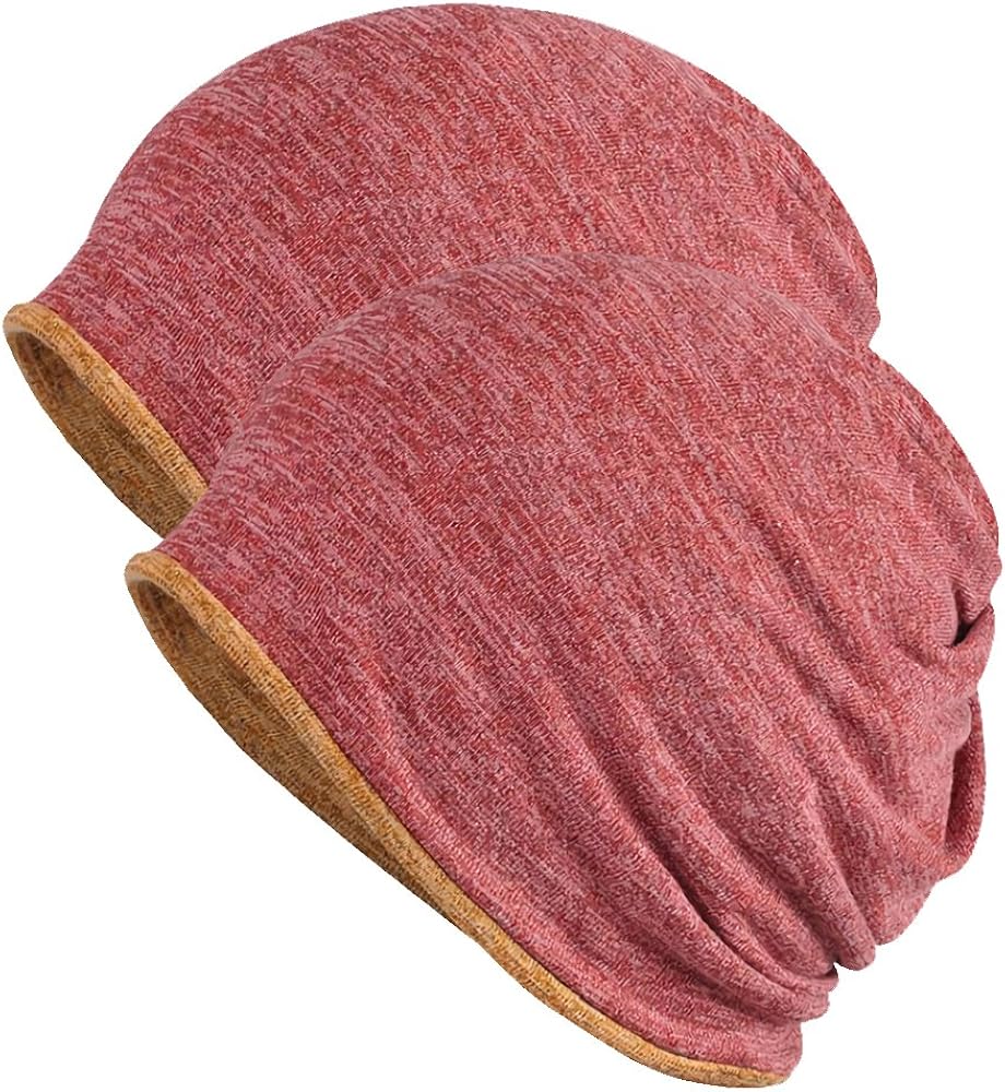 FORTREE 2 Pack Multifunction Slouchy Beanie for Jogging, Cycling (1+3): Clothing