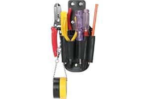 COMPUDA Tool Pouch, Electrician Tool Pouch, 7 Pockets Electrician Holster for Tool Organization, Tape Chain, Quickly Attach and Release from Tool Belts.