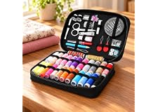 Kit de Costura com Estojo Preto, Linhas, Agulhas e Acessórios 90 peças | Linhas de Costura, Agulhas Incluídas, Estojo Organizador, Para Reparos, 90 Acessórios