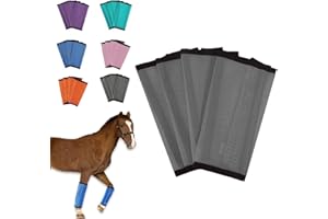 PIGEHOME Equinement Fly Boots for Horses Set of 4 Horse Leggings Leg Wraps Sport Training Professional Choice Mini Supplies Donkey Pony Incrediwear (Grey)