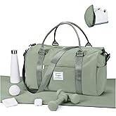 Gym Bags for Women Men with Shoes Compartment,Sports Duffle Bags Personal item travel Duffel Tote Bag Small Carry on Weekender Overnight Bag Workout Dance Bags Hospital Holdalls Grey Green