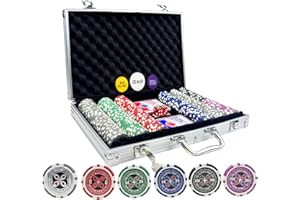 AIBETOMG Poker Chips with Numbers,Poker Chips Set with Aluminum Travel Case,11 Gram Casino Poker Set for Texas Holdem, Blackjack