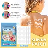 COTTNY 48pcs UV Stickers Sunscreen Reapply Reminder Patch for Kids Adults view 3
