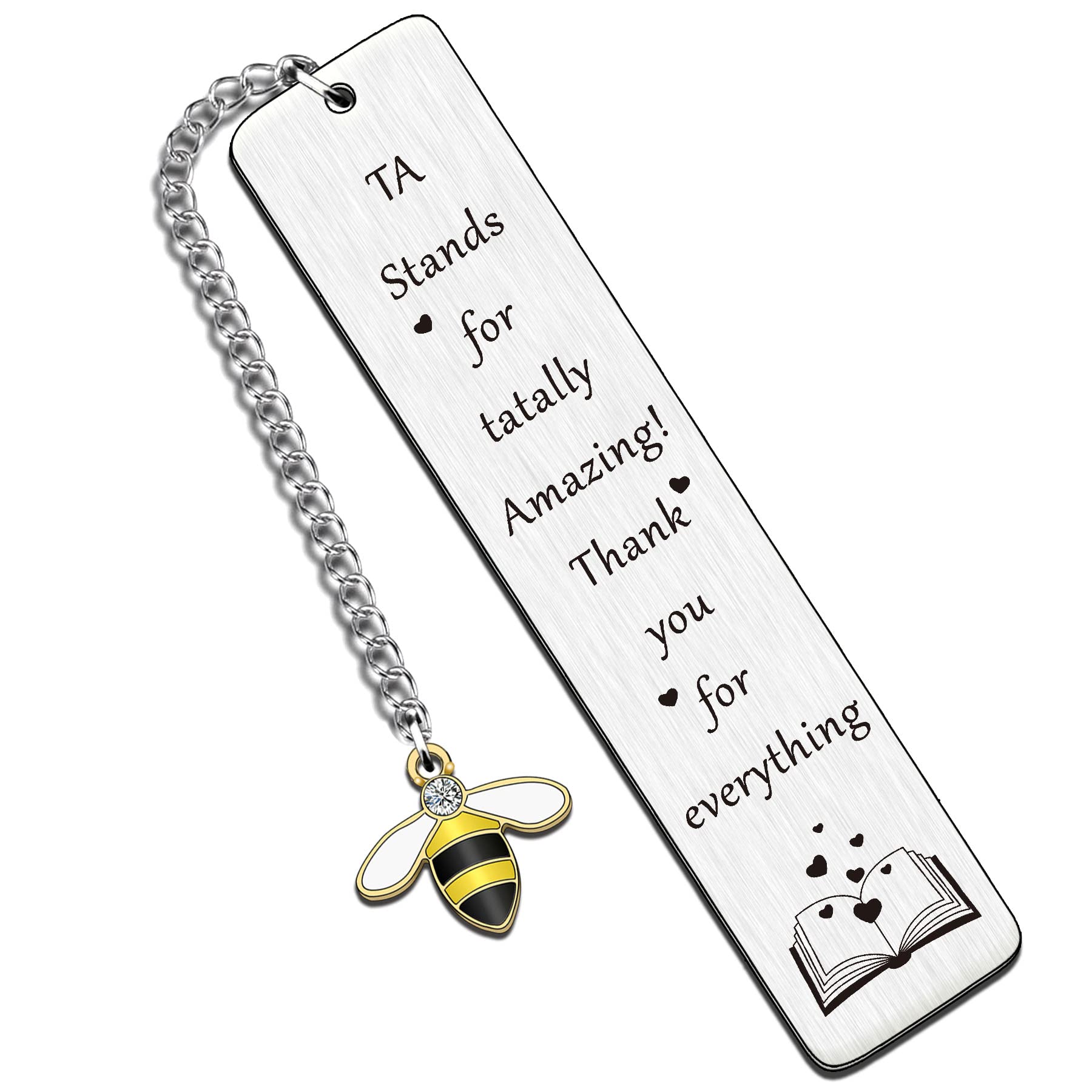 SMARGO Thank You Teacher Assitant Gifts for Women Men TA Stands for Totally Amazing Thank You for Everything Bookmark Book Lover from Student Going Away Retirement Leaving Gifts