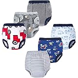 BIG ELEPHANT Baby Boys' 6 Pack Toddler Potty Training Pants 100% Cotton Waterproof Underpants