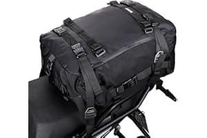 abamita Motorcycle Tail Bag 30L Waterproof Motor Pannier Travel Luggage Motorbike Rear Rack Trunk Storage Professional Accessories-Black