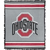 LOGOVISION The Ohio State University Blanket, 50"x60" Primary Logo Woven Tapestry Cotton Blend Fringed Throw Blanket